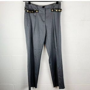 Love Moschino | 10 | gray wool leather belt pants